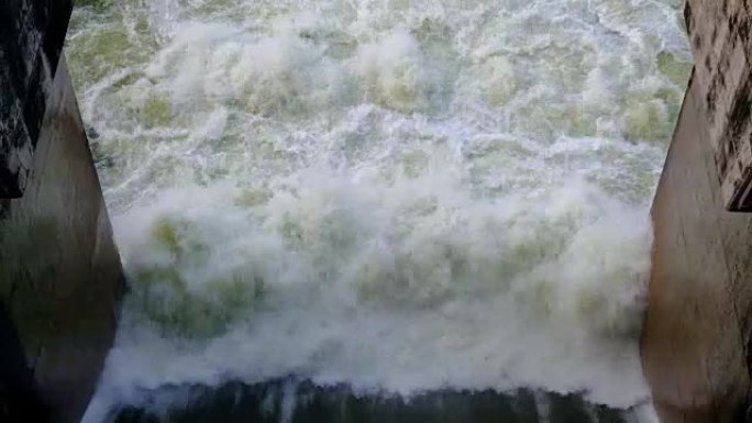 泰国水电站大坝溢洪道的4k镜头