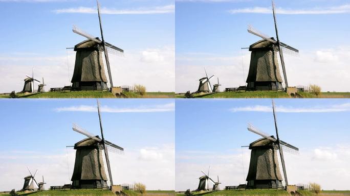 荷兰风车景观