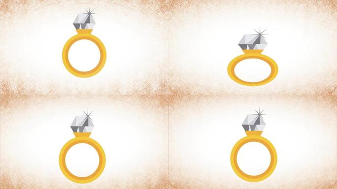 戒指作为爱情的标志，视频动画