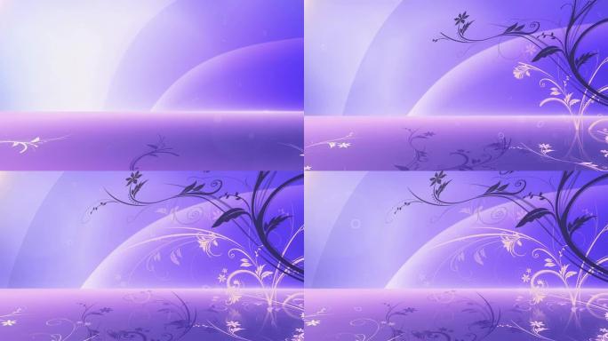 动画花卉背景（蓝色/紫色）-环形