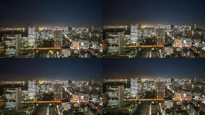 东京夜晚的城市景观