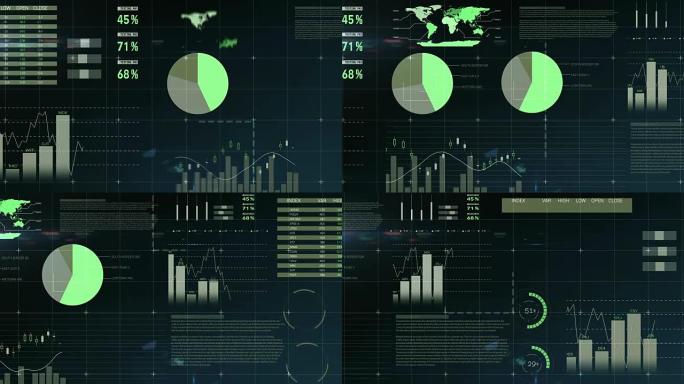 财务图表的数字合成4k