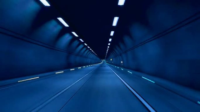 隧道（蓝色）动车行驶快速抵达赶路行车