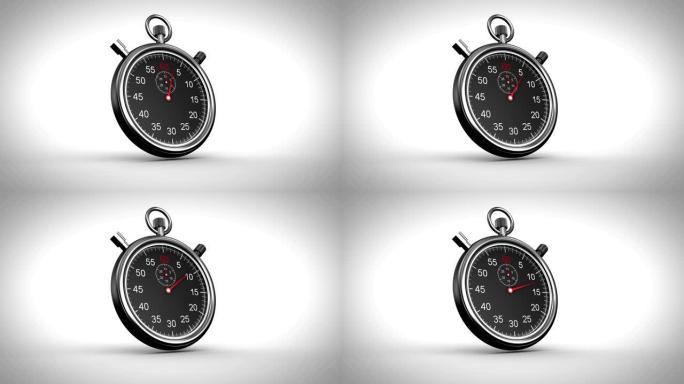 灰色背景上的秒表计时