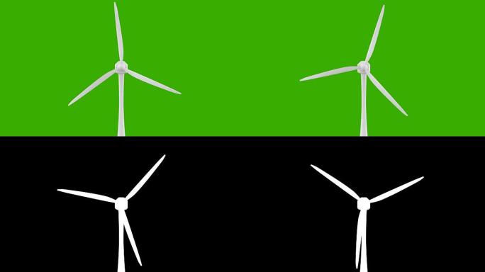 环形风力涡轮机风车能源。风电技术。能源绿色