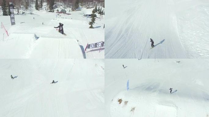 空中: 单板滑雪跳高空中踢脚