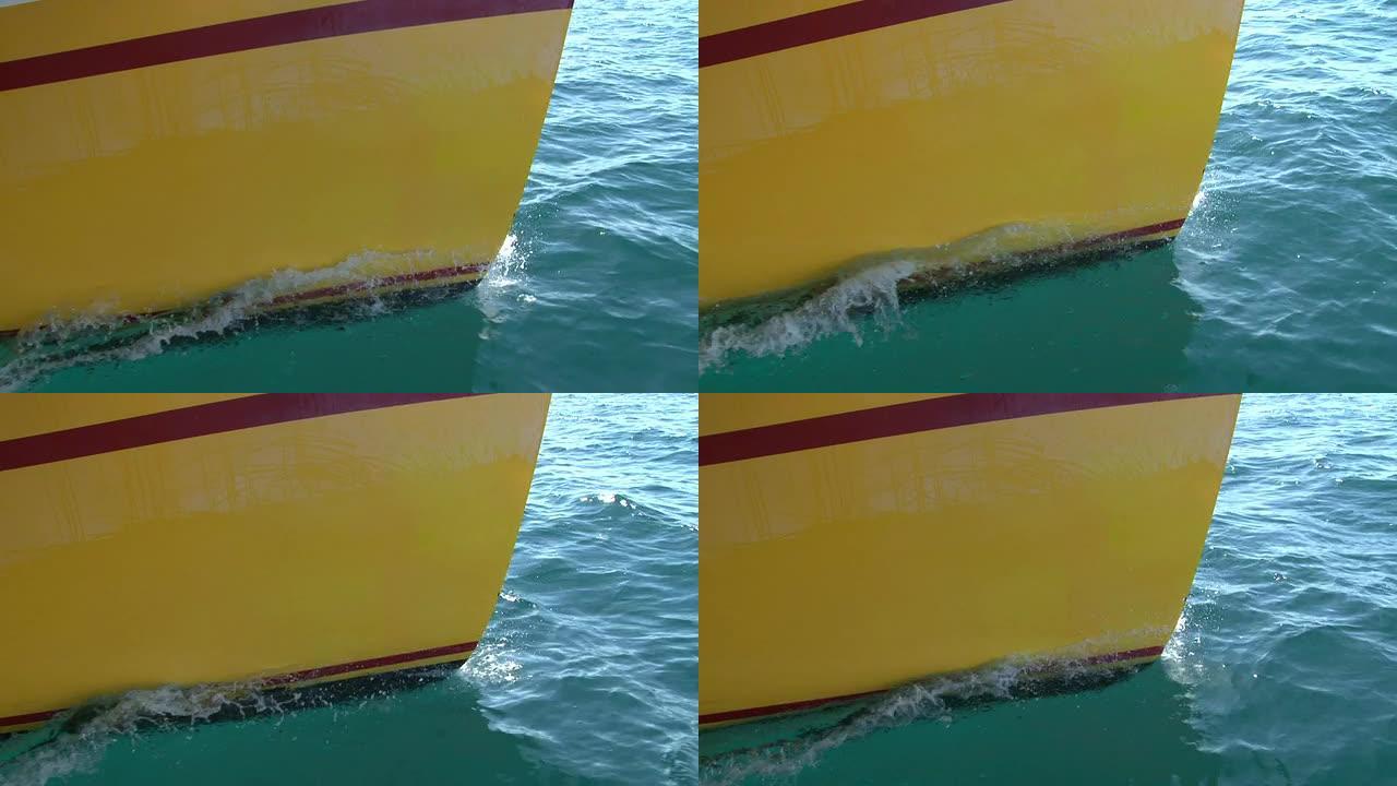 船头穿过水面海上冲浪实拍素材特写镜头