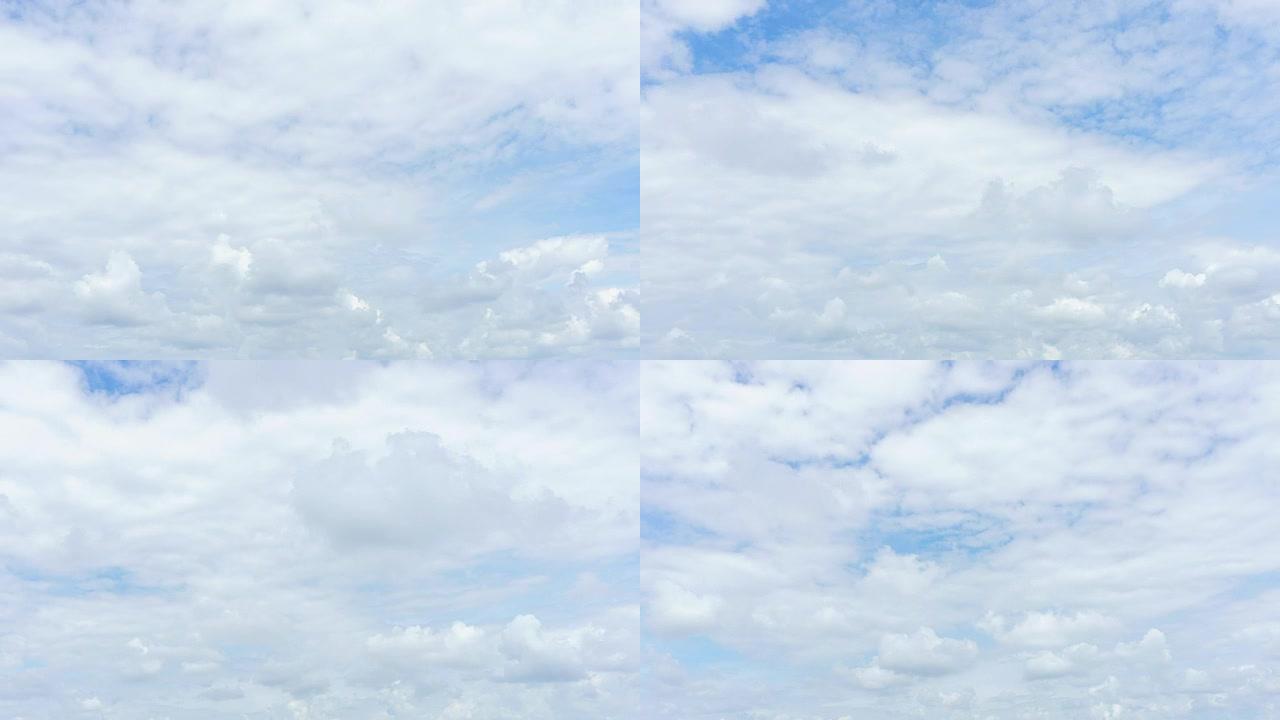 4K/UHD至高清延时: 云景延时，白云横贯蓝天。
