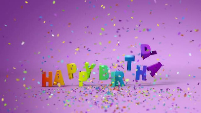 生日快乐，有趣的3d动画