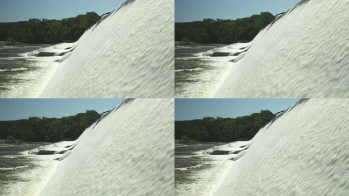 水电站大坝上的瀑布