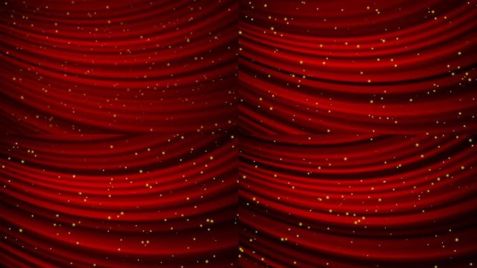 窗帘和闪烁的星星红色窗帘红色背景舞台背景