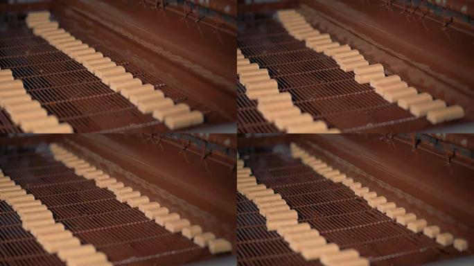 牛轧糖巧克力棒生产线。