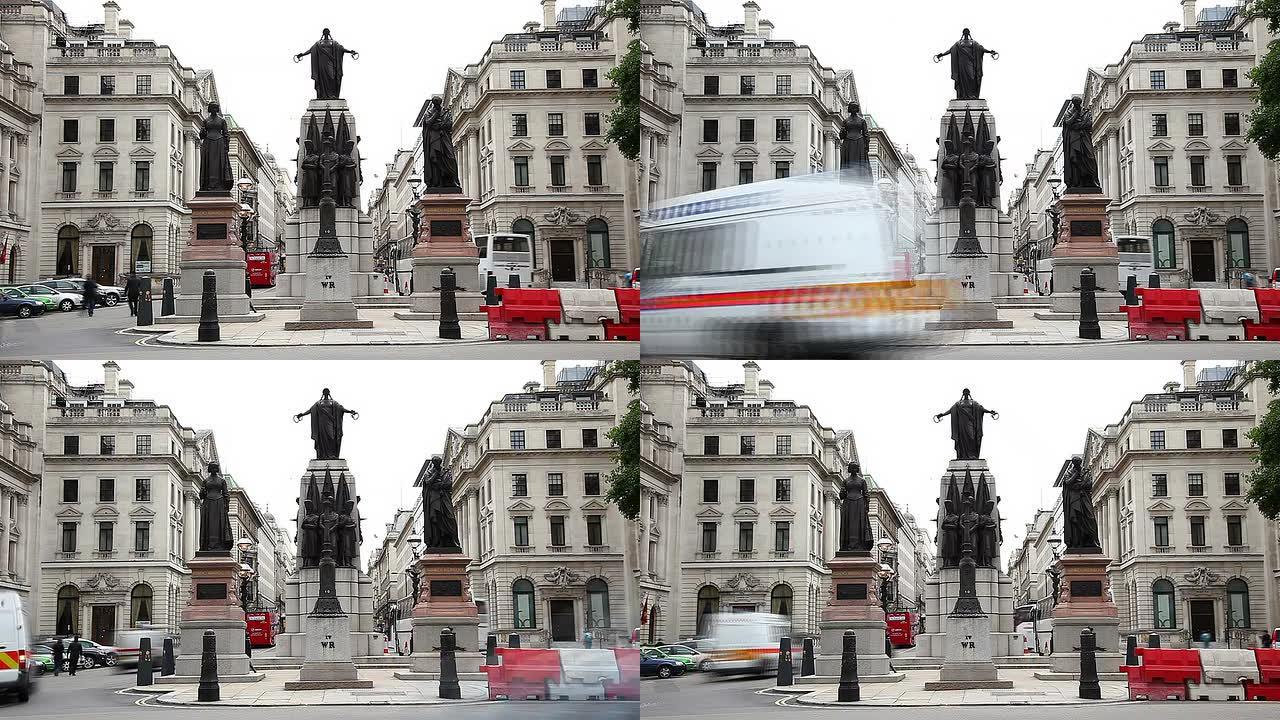 滑铁卢广场的雕像欧洲塑像出国旅游欧洲旅行