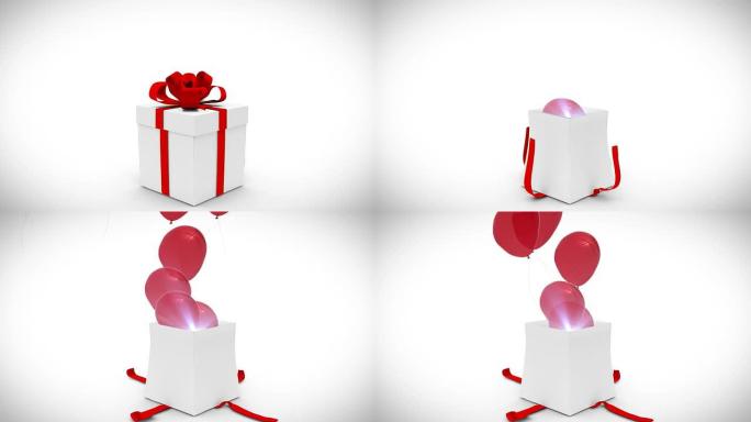 生日礼物爆炸和暴露气球的数字动画