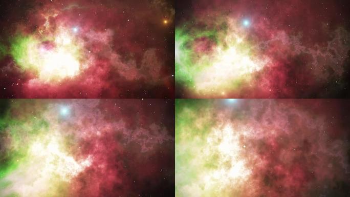 飞入外太空丰富多彩的动态星云3d动画