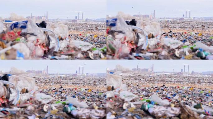 废品场景观的特写视图4k。