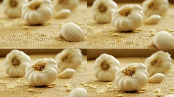 纺织品4k上的Garlics