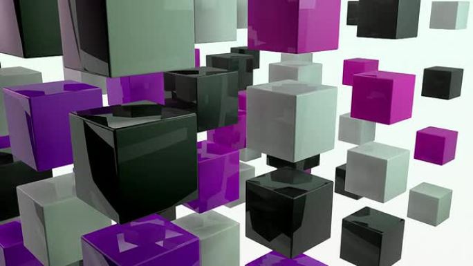 抽象方块波浪-紫粉色（全高清）