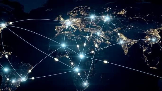 全球连接和信息传递的全球商业概念