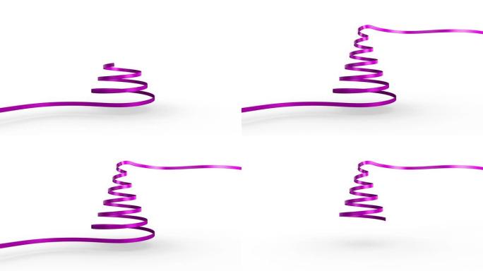 丝带旋转形成圣诞树形状