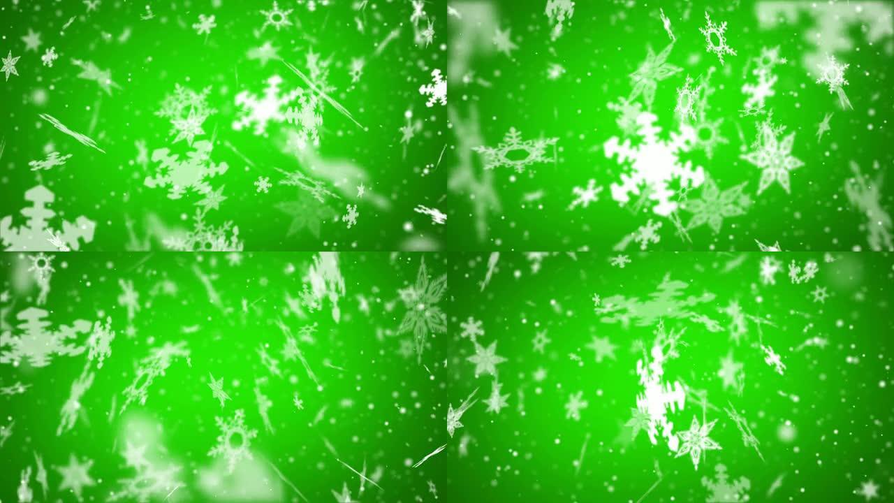 雪花背景循环-大绿色（全高清视频）