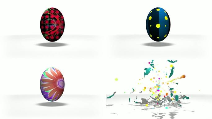 复活节彩蛋动画彩色鸡蛋复活节快乐复活节彩