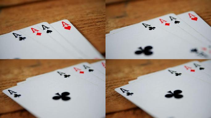 木桌上的扑克牌4k