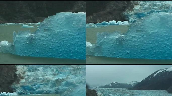 冰山碎片/部分，移动以露出冰川