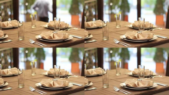 餐厅的精致餐桌