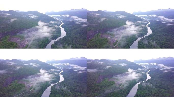 泰国自然和山河的鸟瞰图