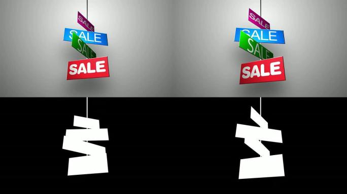 商店销售标志向下翻转