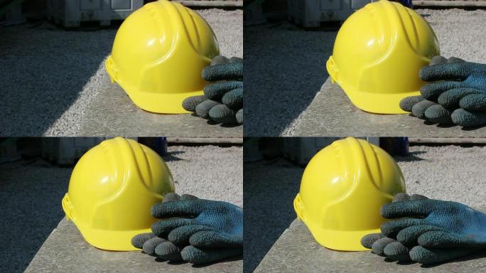 黄色安全帽和手套-高清和PAL