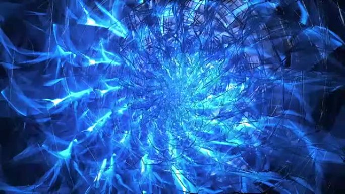 水晶玻璃和玻璃液滴漩涡的摘要背景。无缝循环动画。