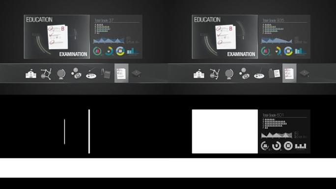 教育内容的考试图标。数字显示应用程序。
