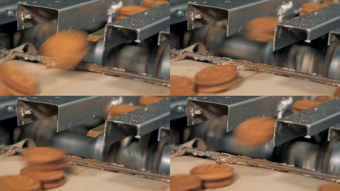 通过现成的饼干自动更换传送带。