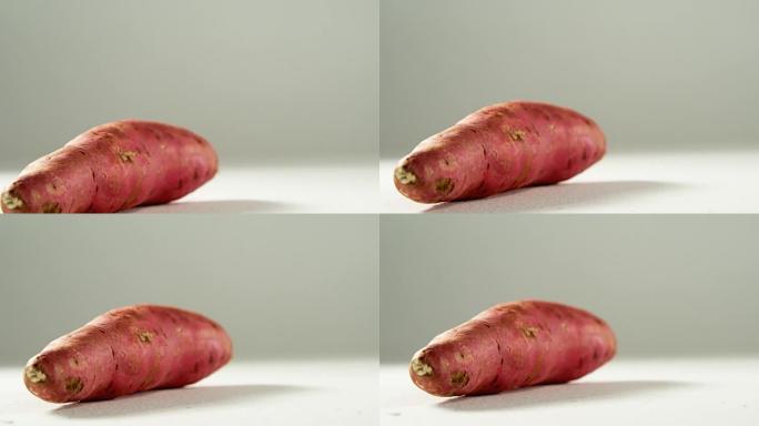 红薯放在白色背景4k
