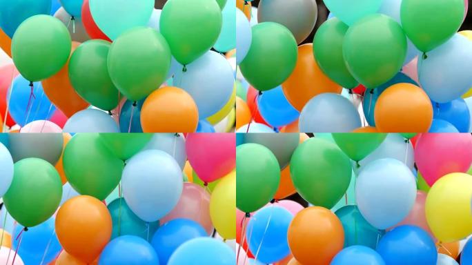 彩色氦气球。