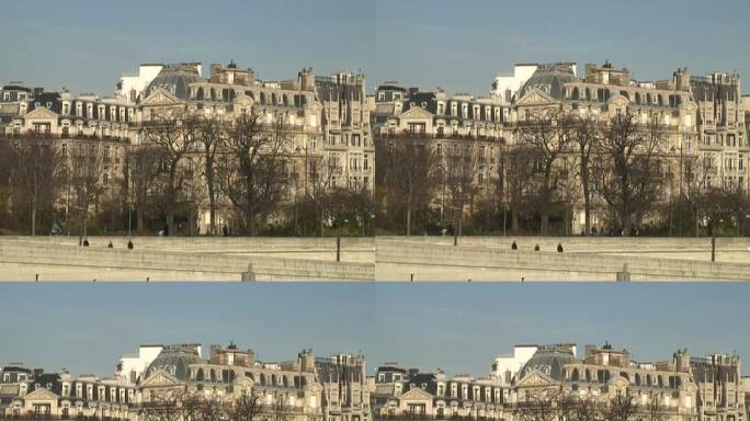巴黎:塞纳河对岸的城市景象