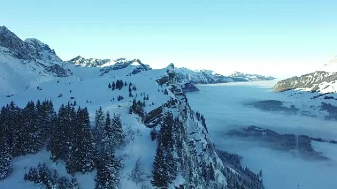 Aerial view of winter resort landscape for winter 