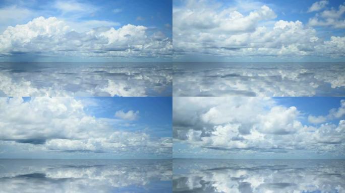 云景和反射水云海镜面蓝天