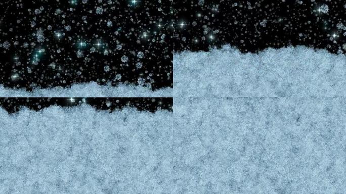 美丽的降雪动画充满了屏幕。高清1080。