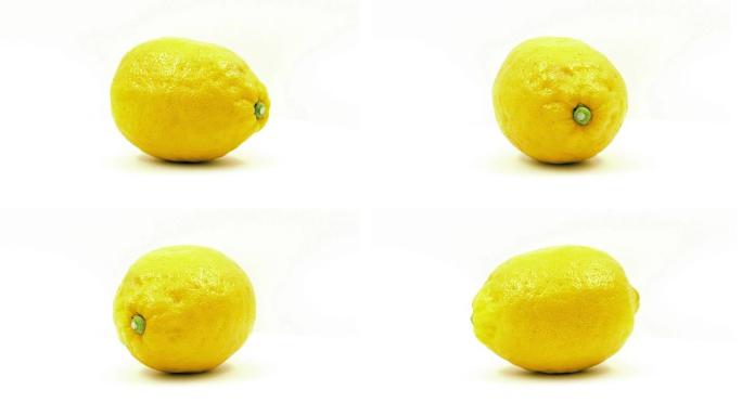 柠檬在普通背景上旋转