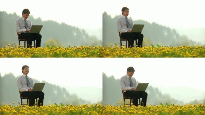 高清多莉: 在户外工作的商人