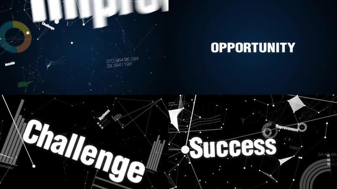 商业，挑战，创新，改进，成功，文字动画 '机遇'
