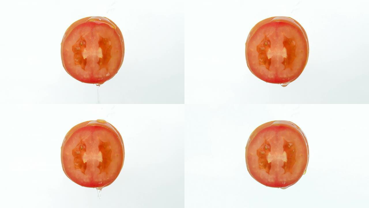 番茄上的水滴全高清视频