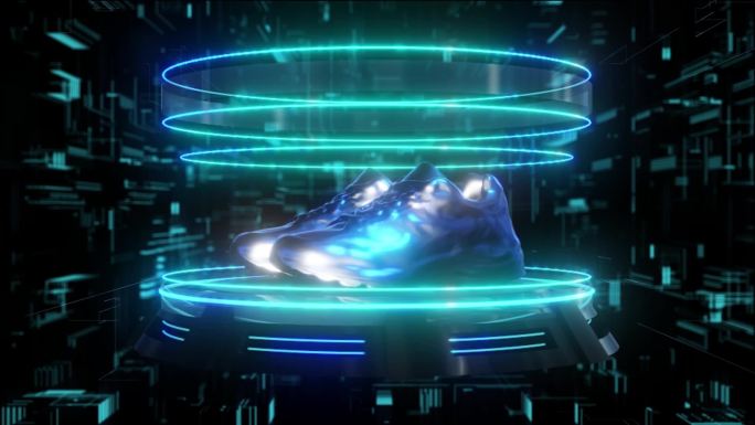 新百伦运动鞋元宇宙全息科技光圈展示素材