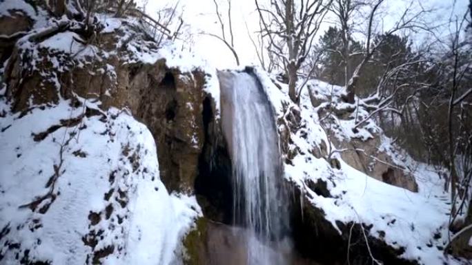 Waterfall under the snow