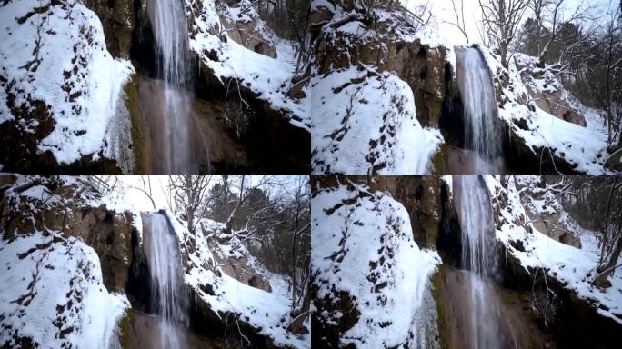 Waterfall under the snow
