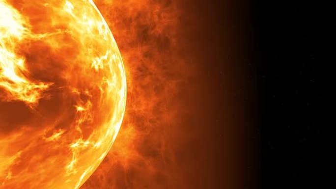 太阳表面有太阳耀斑。抽象的科学背景。