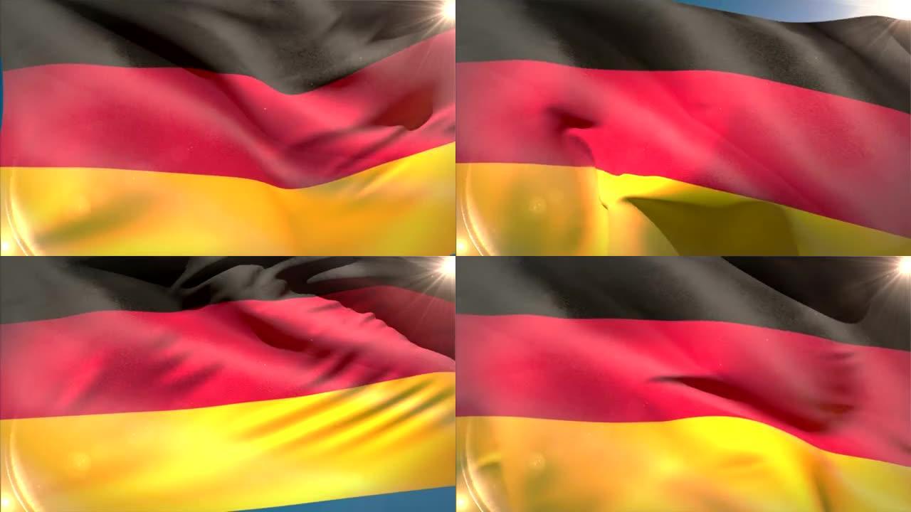 挥舞着巨大的德国国旗